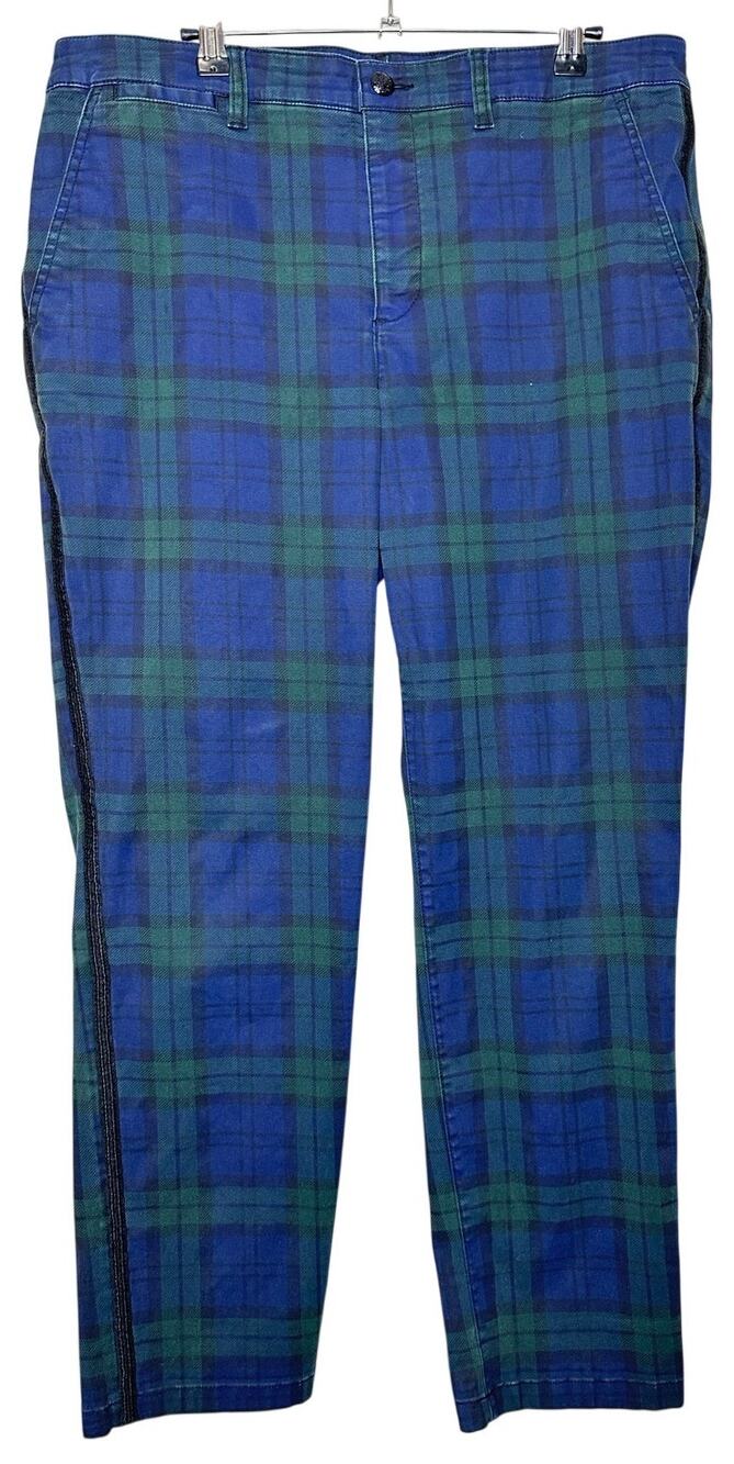 Lauren Ralph Lauren Pants Trousers Green Scotch Tartan Plaid Crest Button Sz 12